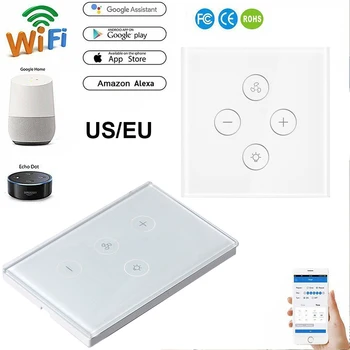 EU US WiFi Smart Ceiling Fan Switch Dimmer Switch APP Remote Timer and Speed Control Work with Alexa Google Home No Hub Required
EU US WiFi Smart Ceiling Fan Switch Dimmer Switch APP Remote Timer and Speed Control Work with Alexa Google Home No Hub Required