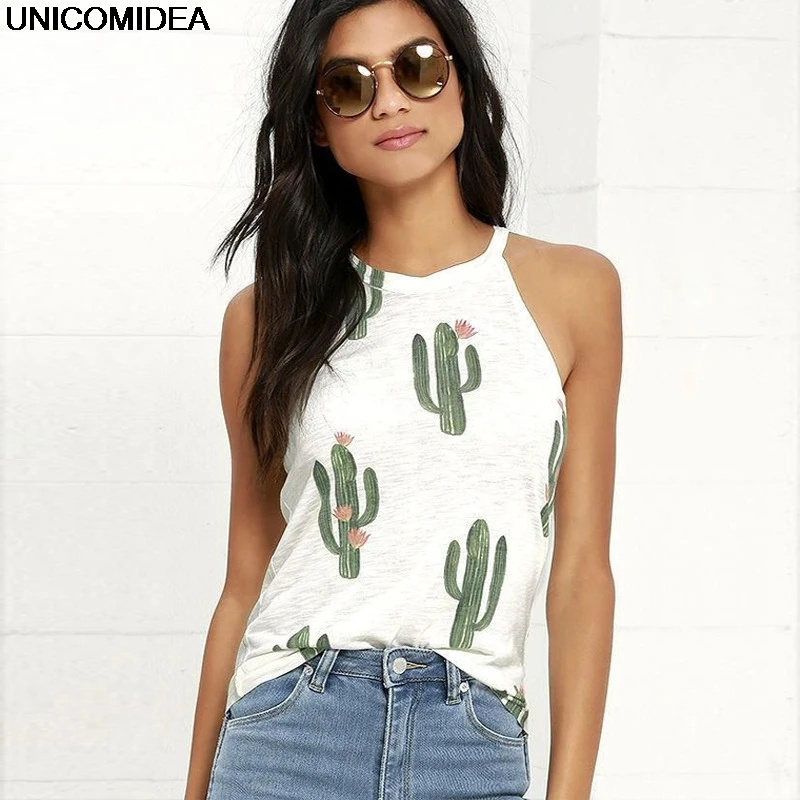 Summer 2019 Casual Women T Shirt Cactus Print Tees Halter Harajuku Women TShirt Tops Tees Female Shirts Camiseta Women Tops
Summer 2019 Casual Women T Shirt Cactus Print Tees Halter Harajuku Women TShirt Tops Tees Female Shirts Camiseta Women Tops