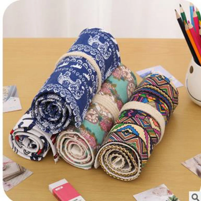 New Popular Canvas School Pencil Case 48Holes Roll Up Pencil Bag Portable Pencil Case For Office School Supplies 
New Popular Canvas School Pencil Case 48Holes Roll Up Pencil Bag Portable Pencil Case For Office School Supplies