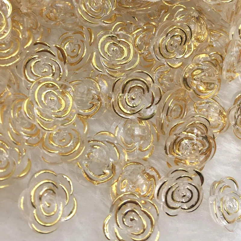 100pcs 12.5mm Gold transparent rose flower acrylic buttons for decoration handmade craft sewing accessories PH134
100pcs 12.5mm Gold transparent rose flower acrylic buttons for decoration handmade craft sewing accessories PH134