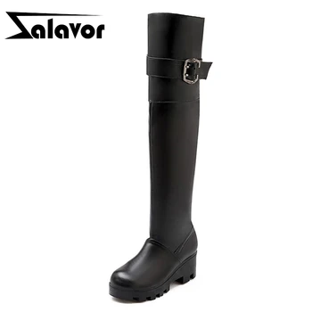 ZALAVOR Fashion Femal Over Knee Boots Round Toe Buckle Thick Heel Shoes Winter Warm Long Boots Women Footwear Size 34-43
ZALAVOR Fashion Femal Over Knee Boots Round Toe Buckle Thick Heel Shoes Winter Warm Long Boots Women Footwear Size 34-43