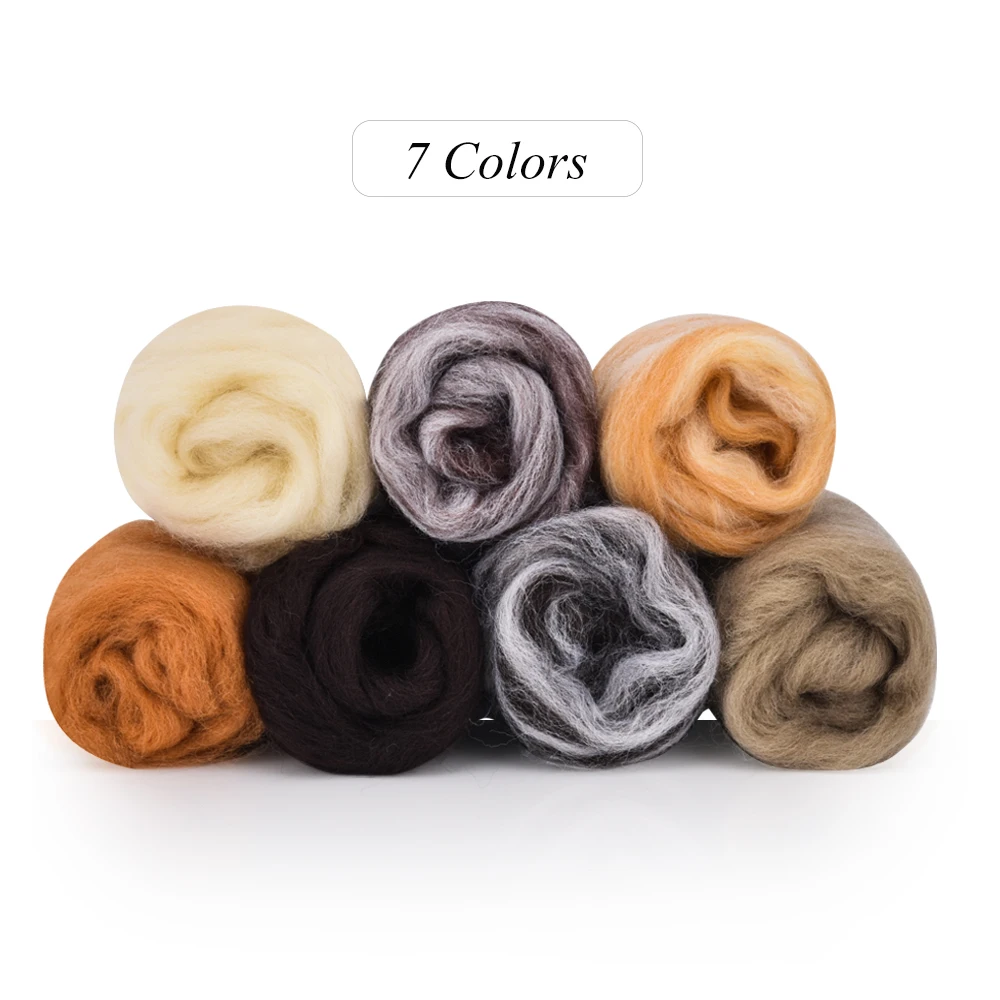 7 Colors Needle Felting Wool Roving Fall Color Brown Animal Series Wool Fibre Hand Spinning DIY Materials 3g
7 Colors Needle Felting Wool Roving Fall Color Brown Animal Series Wool Fibre Hand Spinning DIY Materials 3g