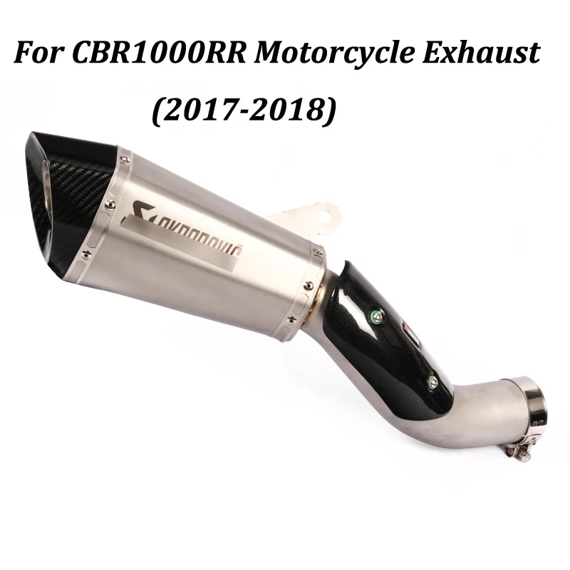 Motorcycle Exhaust Muffler Modified With Carbon Fiber Heat Shield Cover Slip on For Honda CBR1000RR 2017 2018 |