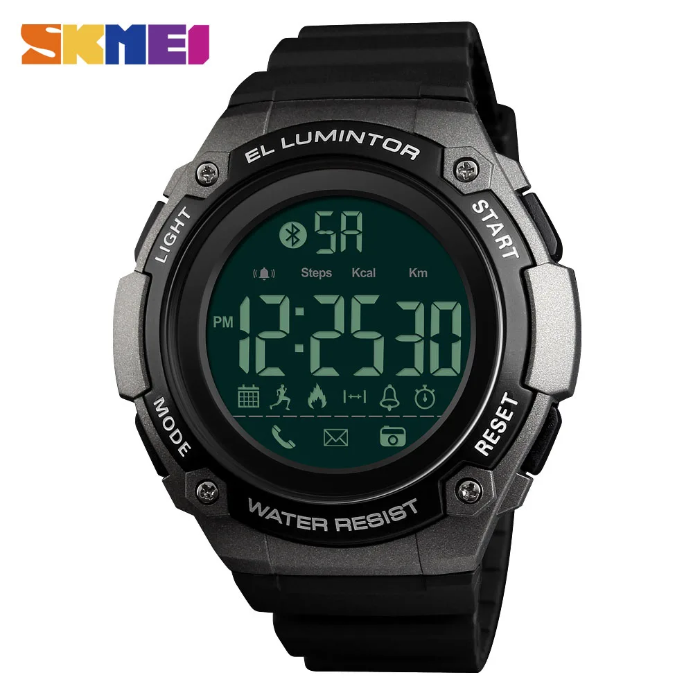 SKMEI 1347 Bluetooth Smart Digital Watch Mens 50M Waterproof Sport Watch Sleeping Monitor Backlight Calorie Tracker Man Watches
SKMEI 1347 Bluetooth Smart Digital Watch Mens 50M Waterproof Sport Watch Sleeping Monitor Backlight Calorie Tracker Man Watches