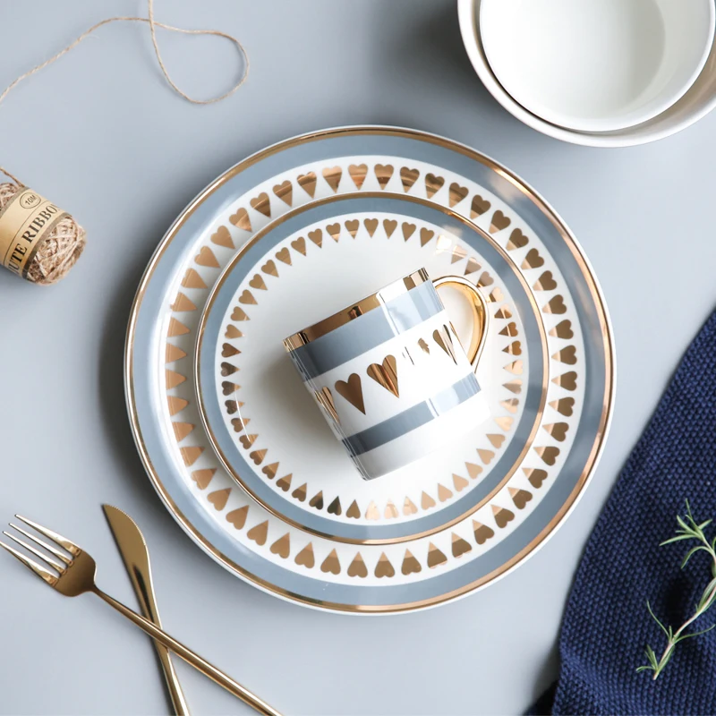 Nordic Style Gold Edge Ceramic Tableware Dishes & Plates Household Dishes, Rice Bowls, Soup Bowls, Mugs Service Plate
Nordic Style Gold Edge Ceramic Tableware Dishes & Plates Household Dishes, Rice Bowls, Soup Bowls, Mugs Service Plate