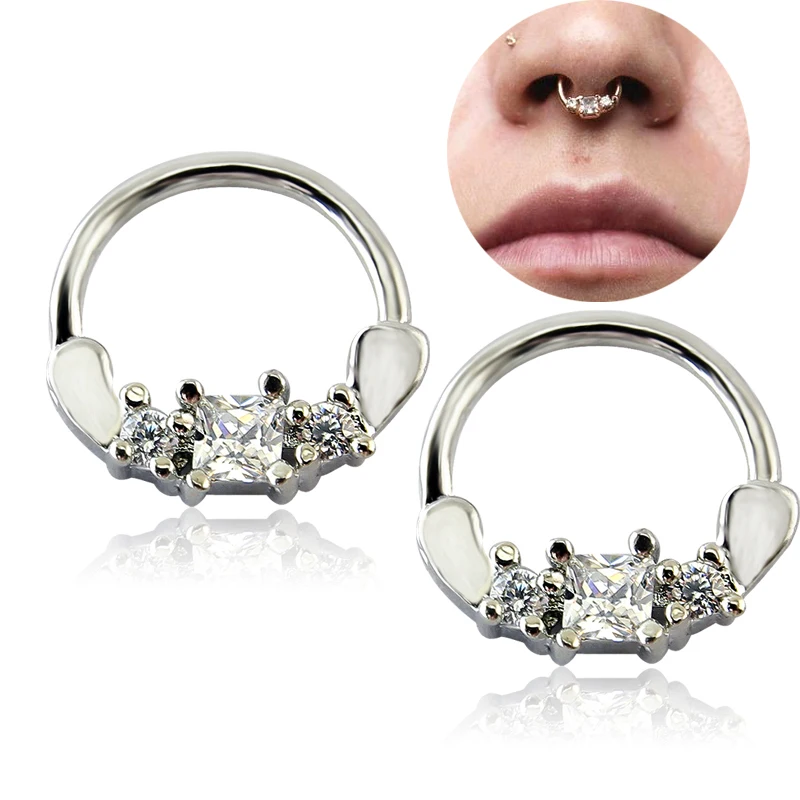 1pc Stainless Steel Square Zircon Nose Ring Fake Nose Hoop Septum Piercing Hanger Clip On Body Jewelry
1pc Stainless Steel Square Zircon Nose Ring Fake Nose Hoop Septum Piercing Hanger Clip On Body Jewelry