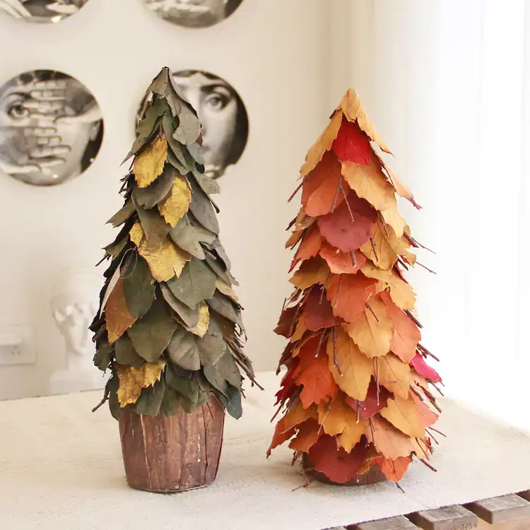 Artfical Tree Green Leaves Flowers Home Decor Woodland Preserved Real Vine Leaves Tree Handmade Greenery Farmhouse Decoration Aliexpress