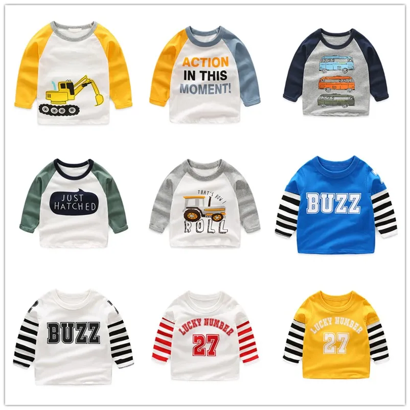 Spring Autumn Children Cotton Striped Color Patchwork Cartoon Animal Baby Kids Boys Long Sleeve T-Shirts For 2-8 9 10 Years
Spring Autumn Children Cotton Striped Color Patchwork Cartoon Animal Baby Kids Boys Long Sleeve T-Shirts For 2-8 9 10 Years