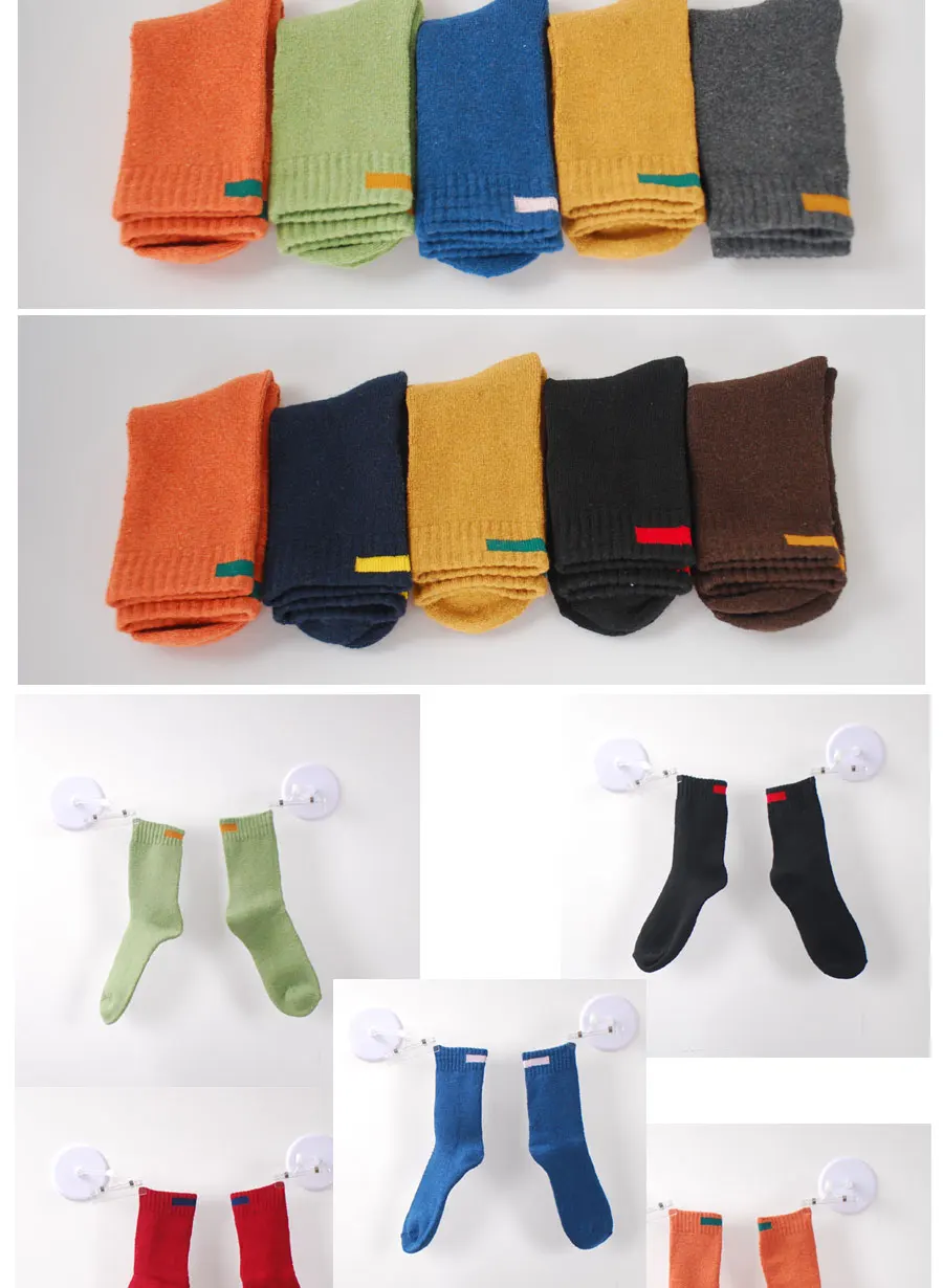 Solid Cloth Sign Design Merino Wool Socks Newly Autumn Winter Men Crew Socks LIONZONE Wool Mens Socks Hot Selling 13