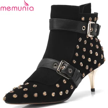 MEMUNIA 2020 big size 33-43 ankle boots for women genuine leather shoes pointed toe buckle fashion rivet autumn winter boots
MEMUNIA 2020 big size 33-43 ankle boots for women genuine leather shoes pointed toe buckle fashion rivet autumn winter boots