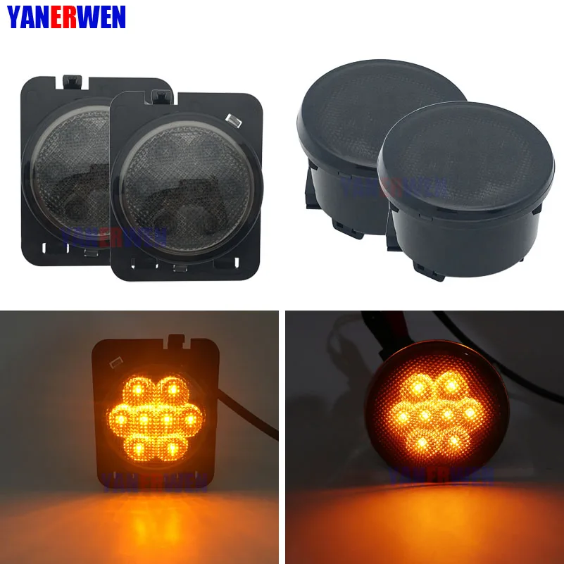 For 2007-2015 Jeep Wrangler JK Smoke Lens Amber LED Front Turn Signal Light + Fender Side Marker Parking Lamp For Jeep JK Parts
For 2007-2015 Jeep Wrangler JK Smoke Lens Amber LED Front Turn Signal Light + Fender Side Marker Parking Lamp For Jeep JK Parts