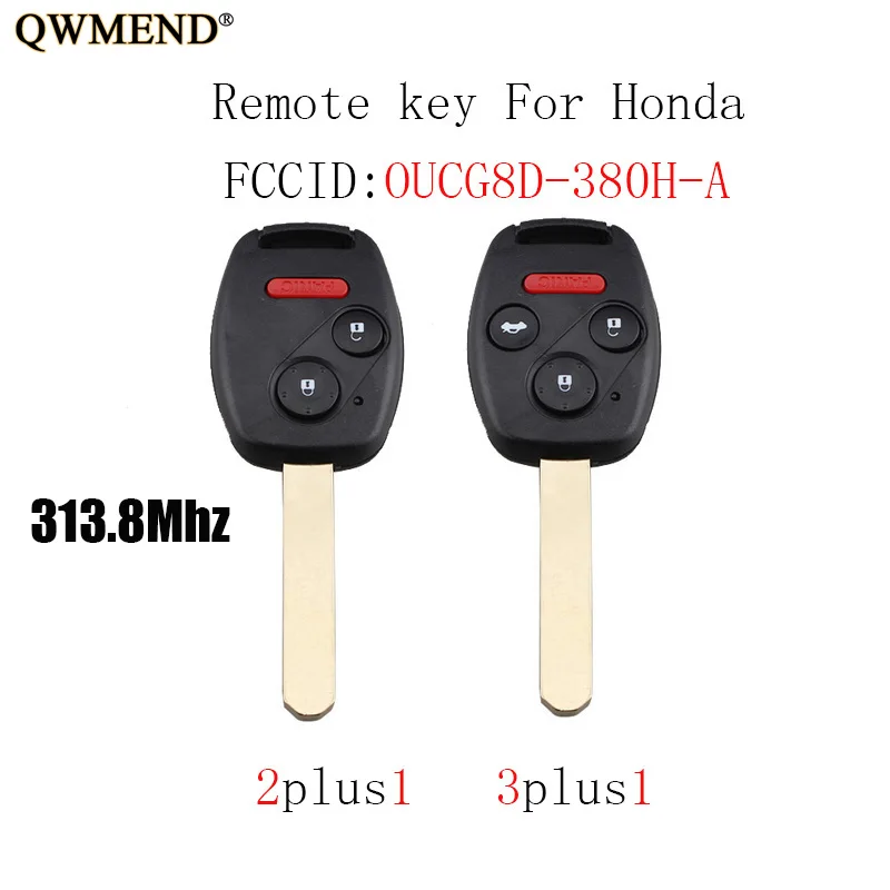 QWMEND Remote Car key Fob For Honda Accord 2003 2004 2005 2006 2007 OUCG8D-380H-A ID46 Chip Transponder Original key
QWMEND Remote Car key Fob For Honda Accord 2003 2004 2005 2006 2007 OUCG8D-380H-A ID46 Chip Transponder Original key