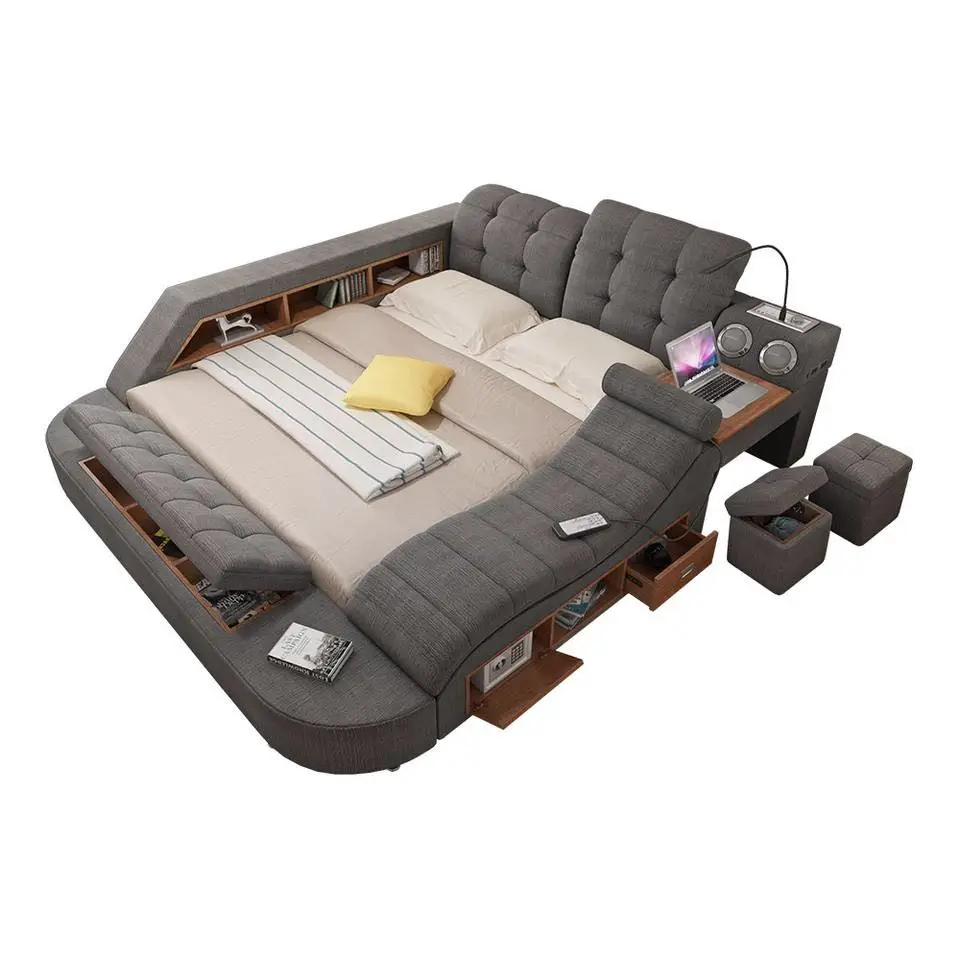 Easyliving Home furniture Genuine leather smart bed multi-functional intelligent bed
Easyliving Home furniture Genuine leather smart bed multi-functional intelligent bed