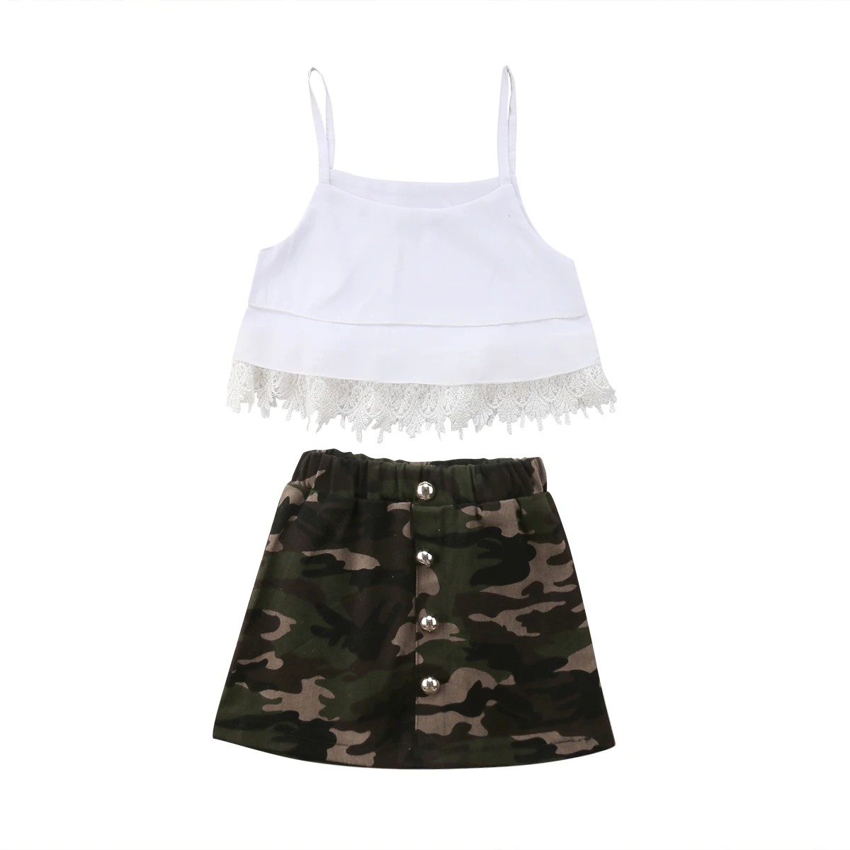 1-5T Toddler Kids Baby Girl Newest Fashion Outfits Clothes Patchwork Vest+Camouflage Shorts Skirt 2PCS
1-5T Toddler Kids Baby Girl Newest Fashion Outfits Clothes Patchwork Vest+Camouflage Shorts Skirt 2PCS