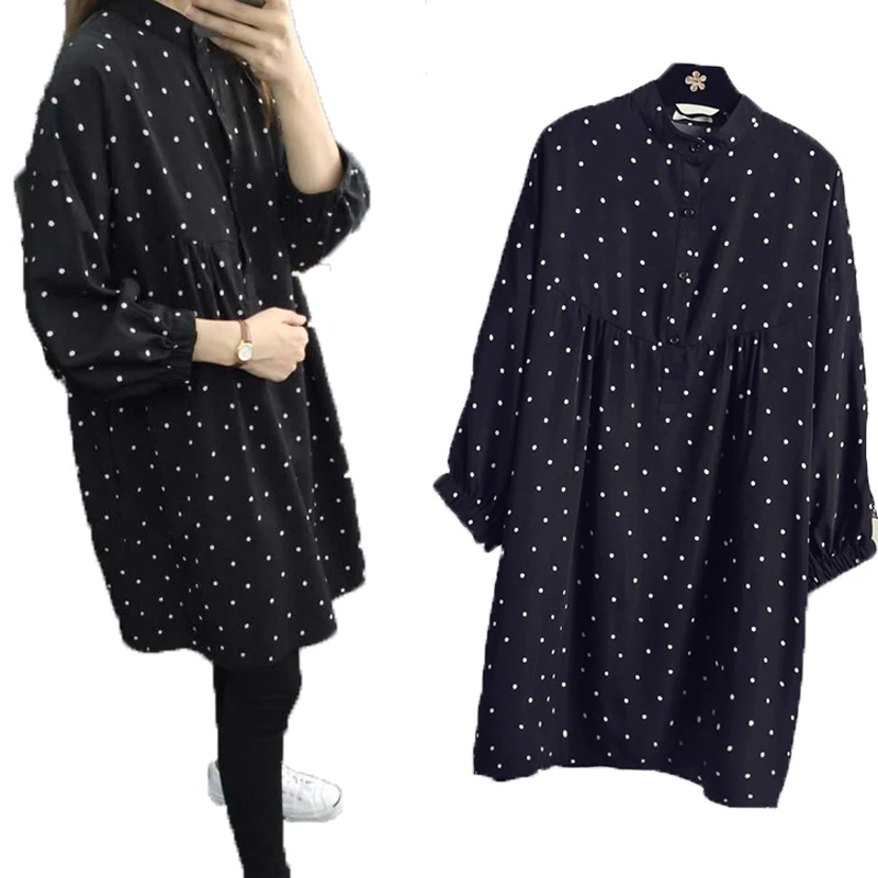 Large Size Women Autumn Blouses 2017 New Fashion Casual Loose Tops Dot Long Sleeve Vintage Long Chiffon Shirts
Large Size Women Autumn Blouses 2017 New Fashion Casual Loose Tops Dot Long Sleeve Vintage Long Chiffon Shirts