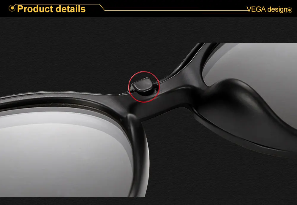 VEGA Polarized Magnetic Clip On Sunglasses Fit Over Sunglasses Prescription glasses 2 In 1 Magnetic Glasses Men Women VG213  (2)