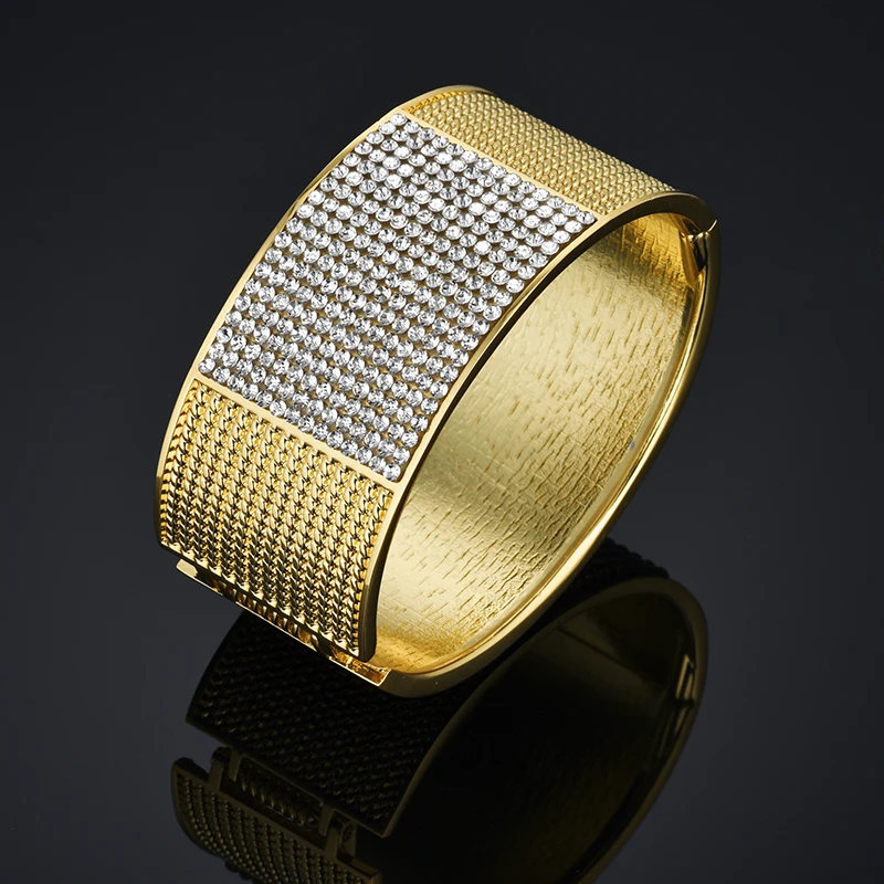 Womens Bangle Bracelets Europe Fashion Jewelry Wide Gold Filled Color Cubic Zirconia Bracelet Femme Bangles
Womens Bangle Bracelets Europe Fashion Jewelry Wide Gold Filled Color Cubic Zirconia Bracelet Femme Bangles