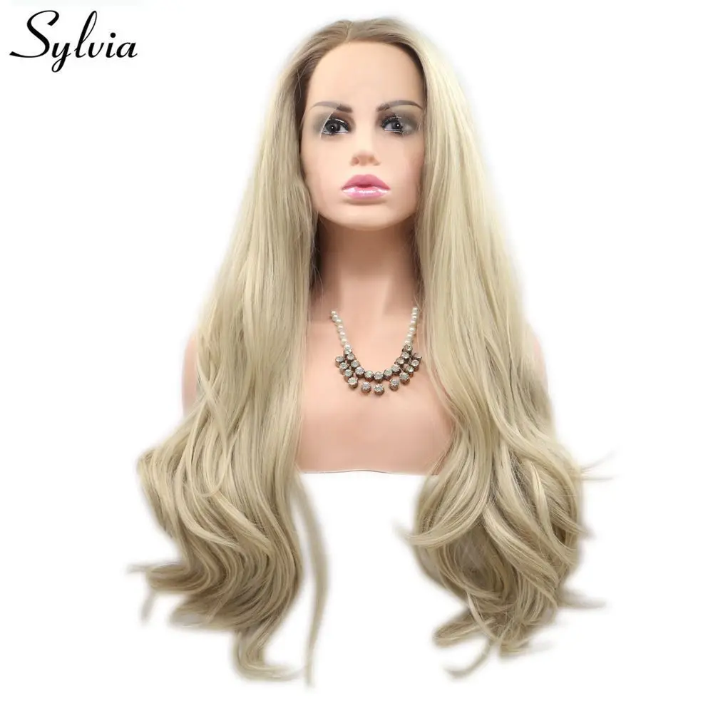 Фото Sylvia Ombre коричневый блонд синтетический кружевной передний парик женские