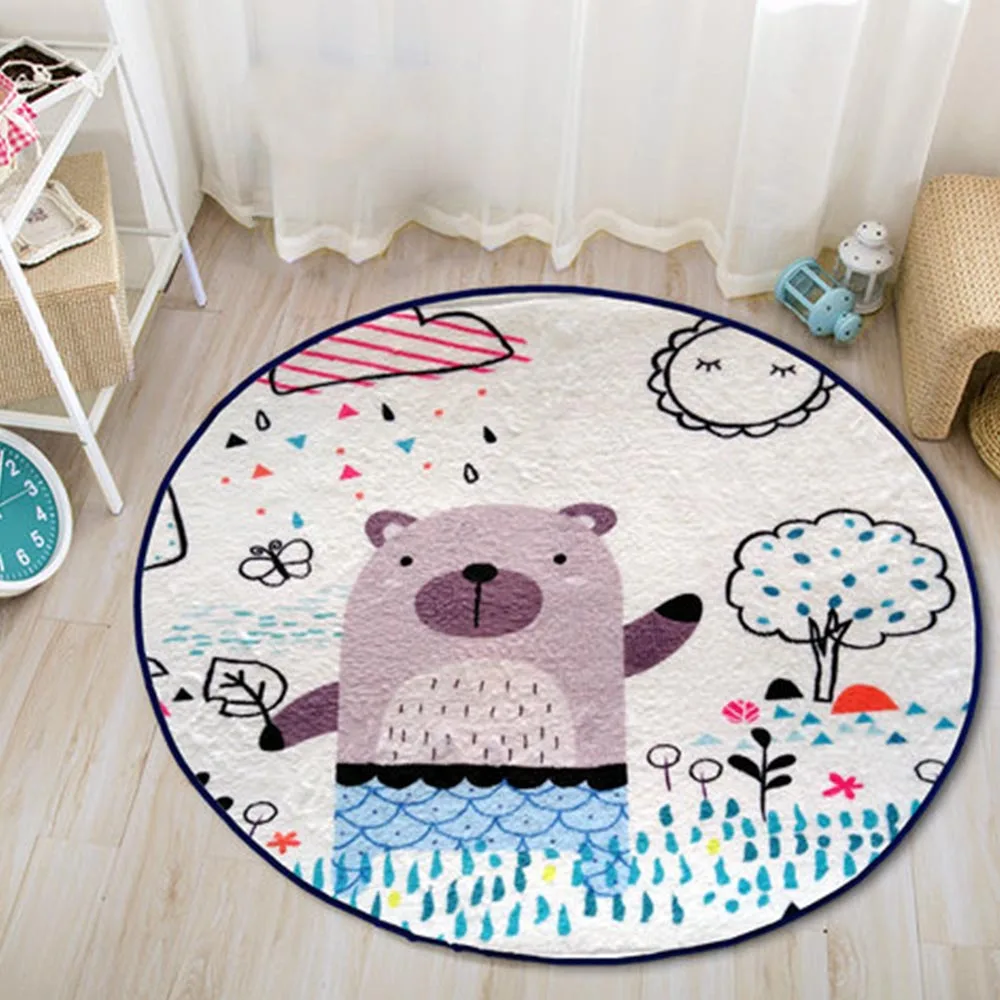 

3D Football Rug Paly Mat puzzle mat Round Carpets Rugs For Children Room Skidproof Area Carpet Room Mat Home Decor 60cm/80cm