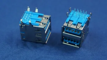 10pcs 2 ports USB 3.0 Connector A Type Female receptacle right angle through hole 18 contacts blue insulator Rohs New
10pcs 2 ports USB 3.0 Connector A Type Female receptacle right angle through hole 18 contacts blue insulator Rohs New