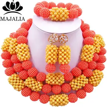 Majalia Classic Fashion Nigerian Wedding African Jewelery Set Orange and Beige Crystal Necklace Bride Jewelry Sets 3SZ024
Majalia Classic Fashion Nigerian Wedding African Jewelery Set Orange and Beige Crystal Necklace Bride Jewelry Sets 3SZ024