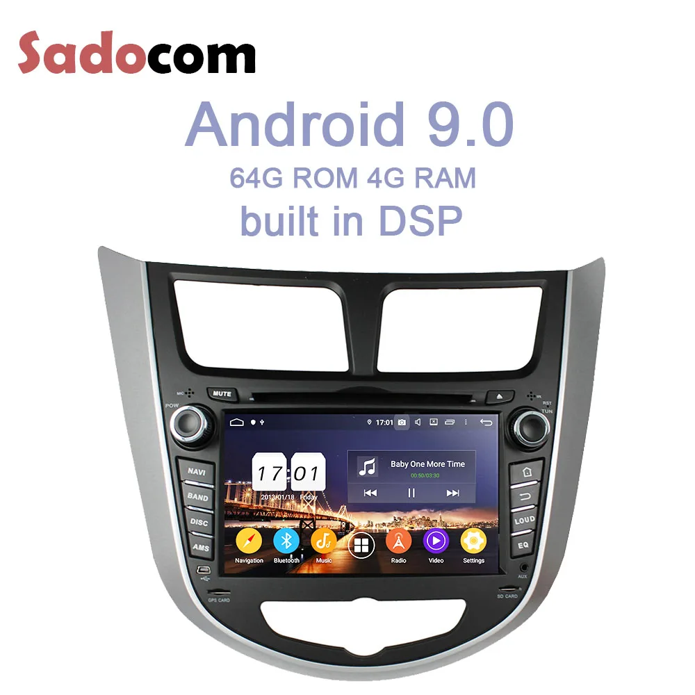 DSP HD Android 9.0 64G 4G RAM Car DVD multimedia Player RDS autoradio GPS Bluetooth For HYUNDAI Verna Accent Solaris 2011 - 2015
DSP HD Android 9.0 64G 4G RAM Car DVD multimedia Player RDS autoradio GPS Bluetooth For HYUNDAI Verna Accent Solaris 2011 - 2015