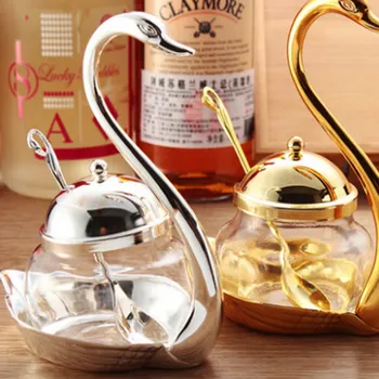 European Swan Glass Seasoning Bottle Creative Seasoning Box Kitchen Sugar Bowl Salt Pitcher Coffee Storage Tank
European Swan Glass Seasoning Bottle Creative Seasoning Box Kitchen Sugar Bowl Salt Pitcher Coffee Storage Tank