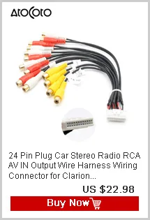 24Pin Car Stereo Radio RCA Output Wire Harness Wiring Connector Adapter