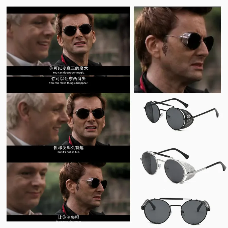 6 Color New Good Omens Devil Crowley Cosplay Props Women Men Glasses Outdoor Travel Sunscreen Tennant Sunglasses Metal+PC
6 Color New Good Omens Devil Crowley Cosplay Props Women Men Glasses Outdoor Travel Sunscreen Tennant Sunglasses Metal+PC
