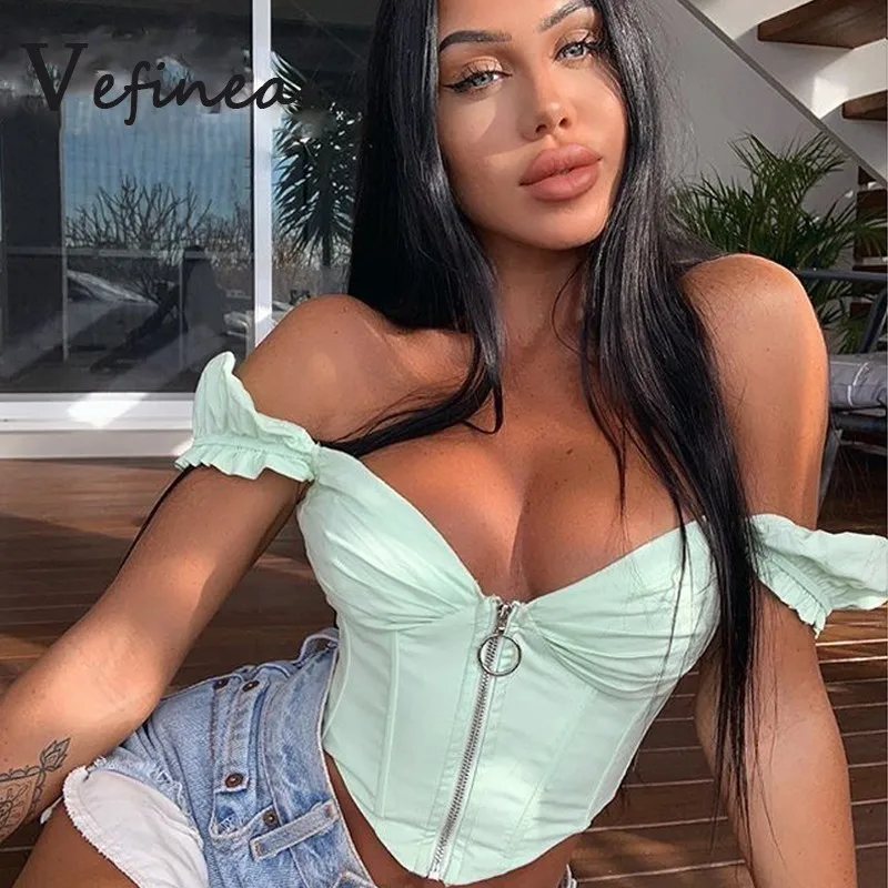 Short Sleeve Sexy Tops Women Half Sleeve Zipper Bandage Cropped Shirt Spring Slim Short Party Top Tees 2019
Short Sleeve Sexy Tops Women Half Sleeve Zipper Bandage Cropped Shirt Spring Slim Short Party Top Tees 2019