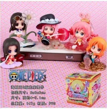 one piece japanese anime cute Nami Robyn White Star figure toy display box Christmas gifts for the new year 5cm 5pcs/lot | Игрушки и