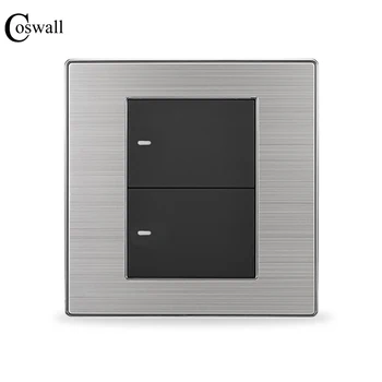 COSWALL 2 Gang Crossover Conmutador Intermediate Light Switch On / Off Wall Switch Interruptor Stainless Steel Panel
COSWALL 2 Gang Crossover Conmutador Intermediate Light Switch On / Off Wall Switch Interruptor Stainless Steel Panel