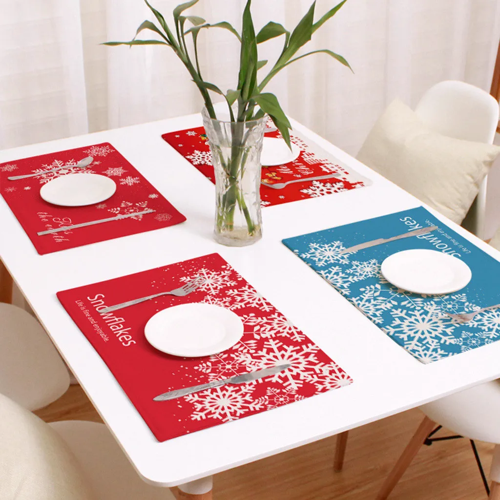 1pc Christmas Table Mat Fiber Cloth Heat Protection Table Mats Christmas Snowflake Placemat For Kitchen Table Washable Place Mat
1pc Christmas Table Mat Fiber Cloth Heat Protection Table Mats Christmas Snowflake Placemat For Kitchen Table Washable Place Mat