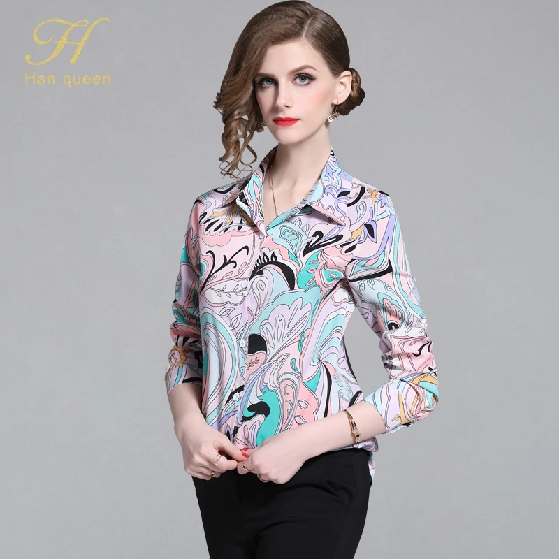H Han Queen New Slim OL Print Shirt Women 2019 Spring Summer Wear To Work Business Blouses New Multi Streetwear Blousa Femininas
H Han Queen New Slim OL Print Shirt Women 2019 Spring Summer Wear To Work Business Blouses New Multi Streetwear Blousa Femininas
