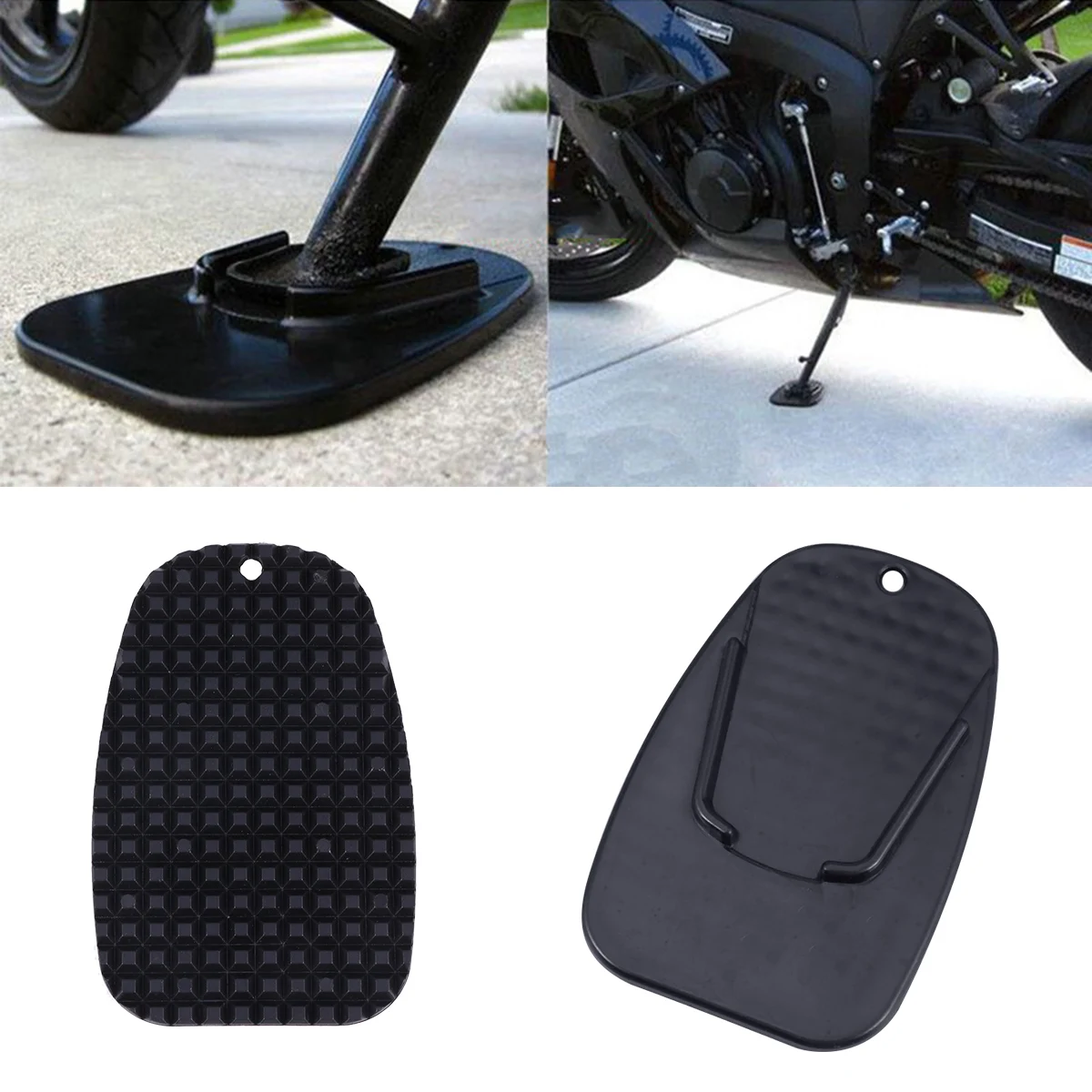 

1pc Biking Accessories Stand Motorcycle Kickstand Pad Rugged Motorbike Kick Stand Coaster Support Plate Protector Motorcycle