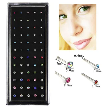 24/40/60pcs/set Crystal Rhinestone Nose Ring Fashion Body Jewelry Nose Studs Stainless Surgical Steel Nose Piercing Stud
24/40/60pcs/set Crystal Rhinestone Nose Ring Fashion Body Jewelry Nose Studs Stainless Surgical Steel Nose Piercing Stud