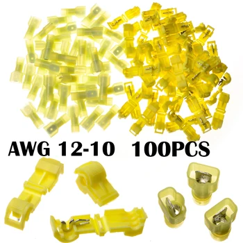 100PCS Yellow Wire Terminal Connectors T-Tap/Male Insulated 4.0mm2 Quick Splice Combo 12-10 AWG
100PCS Yellow Wire Terminal Connectors T-Tap/Male Insulated 4.0mm2 Quick Splice Combo 12-10 AWG