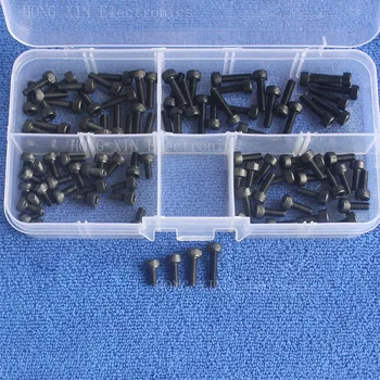 100Pcs M3 Black Threaded Hex cap Screws 4 Sizes Bolt Assortment kit set New hot With Box Fastener Hardware Free shipping PCB
100Pcs M3 Black Threaded Hex cap Screws 4 Sizes Bolt Assortment kit set New hot With Box Fastener Hardware Free shipping PCB