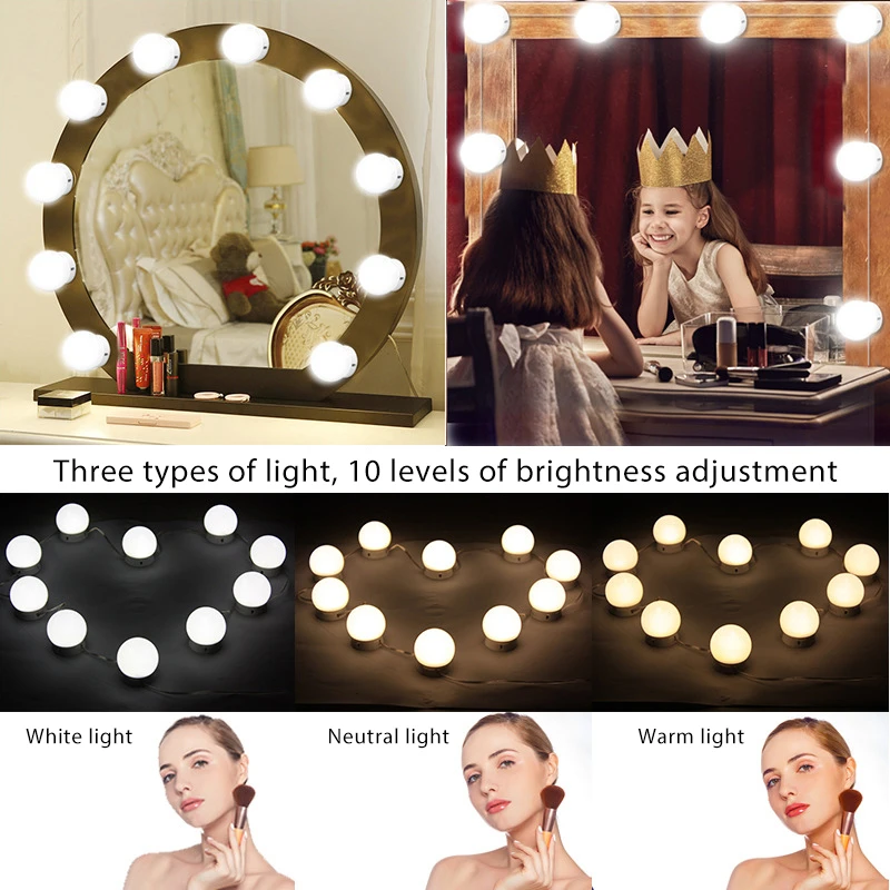 LED Light Bulbs Kit USB Charging Port Cosmetic Lighted Bulb Adjustable Makeup Mirrors Brightness Lights Makeup Mirror Vanity XNC
LED Light Bulbs Kit USB Charging Port Cosmetic Lighted Bulb Adjustable Makeup Mirrors Brightness Lights Makeup Mirror Vanity XNC