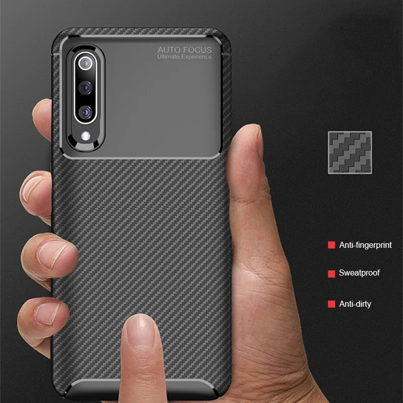 Силиконовый чехол Hacrin для Xiaomi mi 9 мягкий из углеродного волокна противоударный
