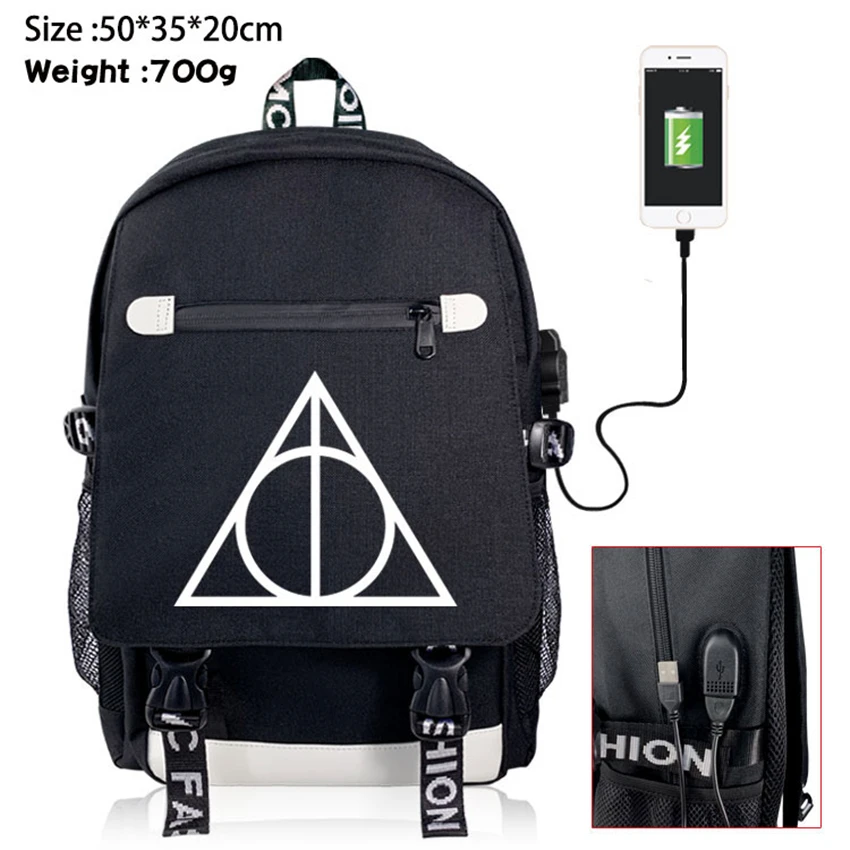Harri Potter Deathly Hallows Black USB Charging Backpack School Bag Shoulder Bag Packsack Cosplay Book Bag Laptop Bag Travel Bag
Harri Potter Deathly Hallows Black USB Charging Backpack School Bag Shoulder Bag Packsack Cosplay Book Bag Laptop Bag Travel Bag