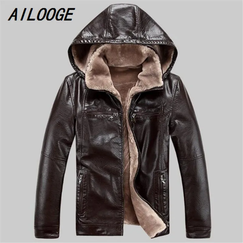 AILOOGE Men PU leather jackets 2017 New brand plus velve casual mens leather jackets and coats,Hat Detachable Winter warm jaquet
AILOOGE Men PU leather jackets 2017 New brand plus velve casual mens leather jackets and coats,Hat Detachable Winter warm jaquet