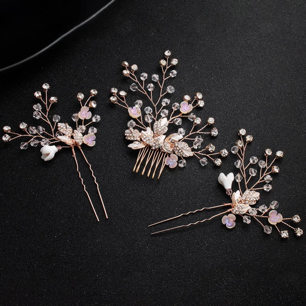 Rose Gold Leaf Crystal Hair Combs Bridal Women Hair Jewelry Accessories Handmade Flower Wedding Hair Ornament Girl's Headwear
Rose Gold Leaf Crystal Hair Combs Bridal Women Hair Jewelry Accessories Handmade Flower Wedding Hair Ornament Girl's Headwear