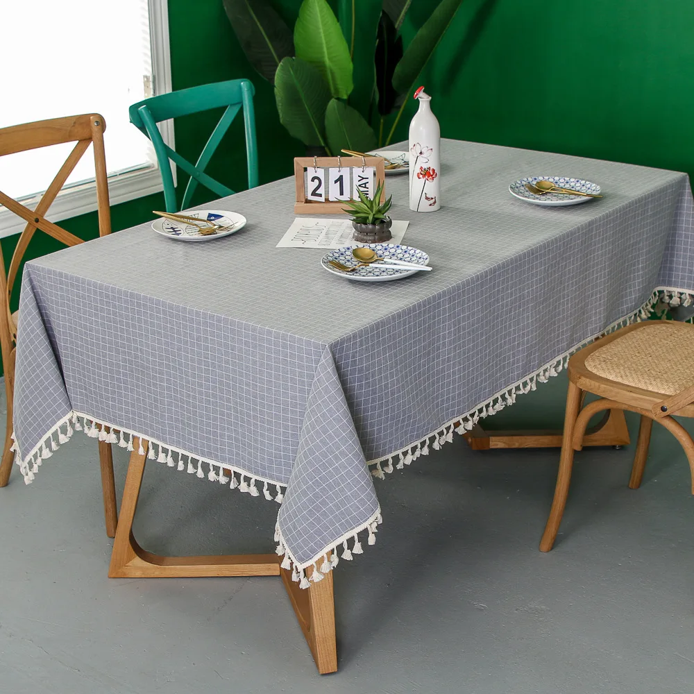 European Hot Gray Small Plaid Tablecloth Country Style Polyester Cotton Tassel Dinner Table Cloth Table Mat Cover
European Hot Gray Small Plaid Tablecloth Country Style Polyester Cotton Tassel Dinner Table Cloth Table Mat Cover