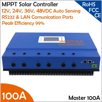 Blue 100A 12V 24V 36V 48V auto recognition MPPT Solar Charge Controller with big LCD screen and RS232 LAN communication ports
Blue 100A 12V 24V 36V 48V auto recognition MPPT Solar Charge Controller with big LCD screen and RS232 LAN communication ports