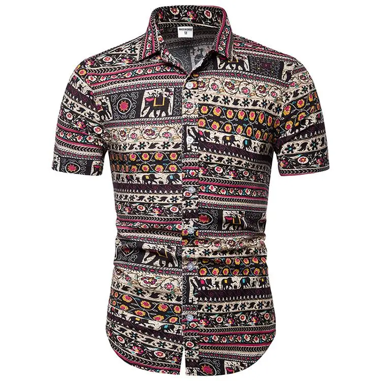 Hawaiian Linen shirts mens clothing Slim fit Elephant pattern Summer Men's Shirt Short Sleeve Blouse Male Floral
Hawaiian Linen shirts mens clothing Slim fit Elephant pattern Summer Men's Shirt Short Sleeve Blouse Male Floral