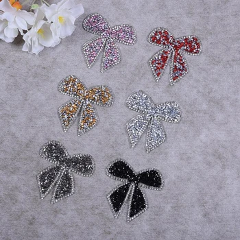 Crystal Handmade Rhineston beaded love bow tie Patches Iron Sew on sequined patch for clothing beading Applique
Crystal Handmade Rhineston beaded love bow tie Patches Iron Sew on sequined patch for clothing beading Applique