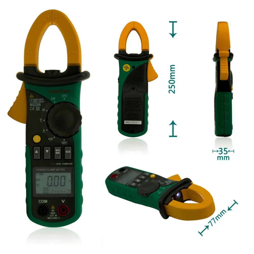 Mastech MS2208 Harmonic Power Clamp Meter Tester Multimeter Trms Voltage Current Power Phase Angle Test
Mastech MS2208 Harmonic Power Clamp Meter Tester Multimeter Trms Voltage Current Power Phase Angle Test