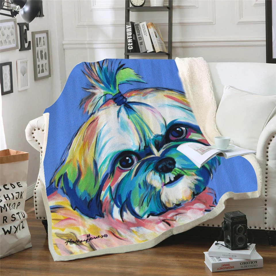 Dropship DIT Dog Sherpa Throw Blanket Bohemian Sherpa Fleece Blanket on the Bed Sofa Colorful Plaid Bedspread
Dropship DIT Dog Sherpa Throw Blanket Bohemian Sherpa Fleece Blanket on the Bed Sofa Colorful Plaid Bedspread