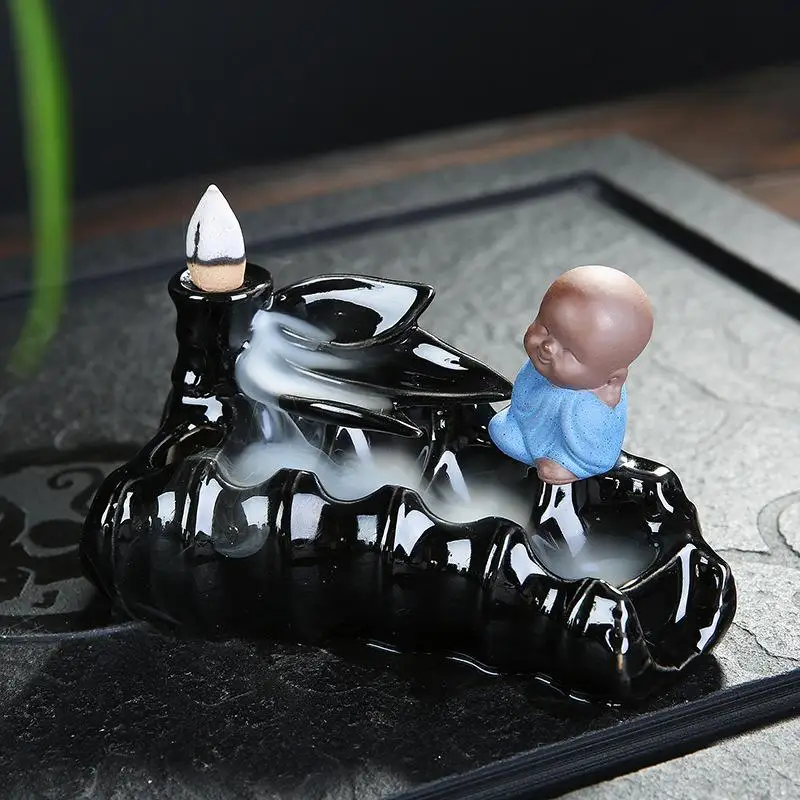 Traditional Black Ceramic The Little Monk Small Buddha Censer Backflow Incense Burner Use In house Creative Home Decor
Traditional Black Ceramic The Little Monk Small Buddha Censer Backflow Incense Burner Use In house Creative Home Decor